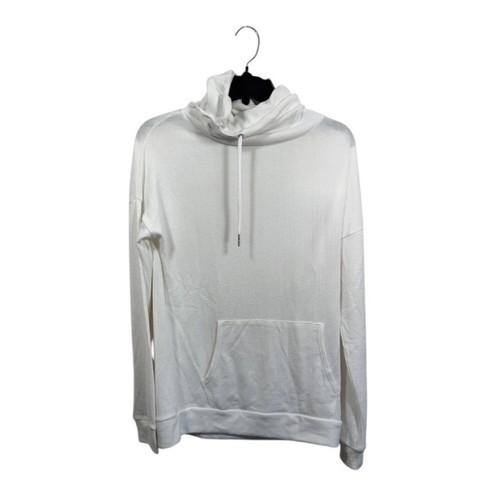 Ardene Sweater Womens Size Small White Cowl Neck Pullover Knit Pocket Casual